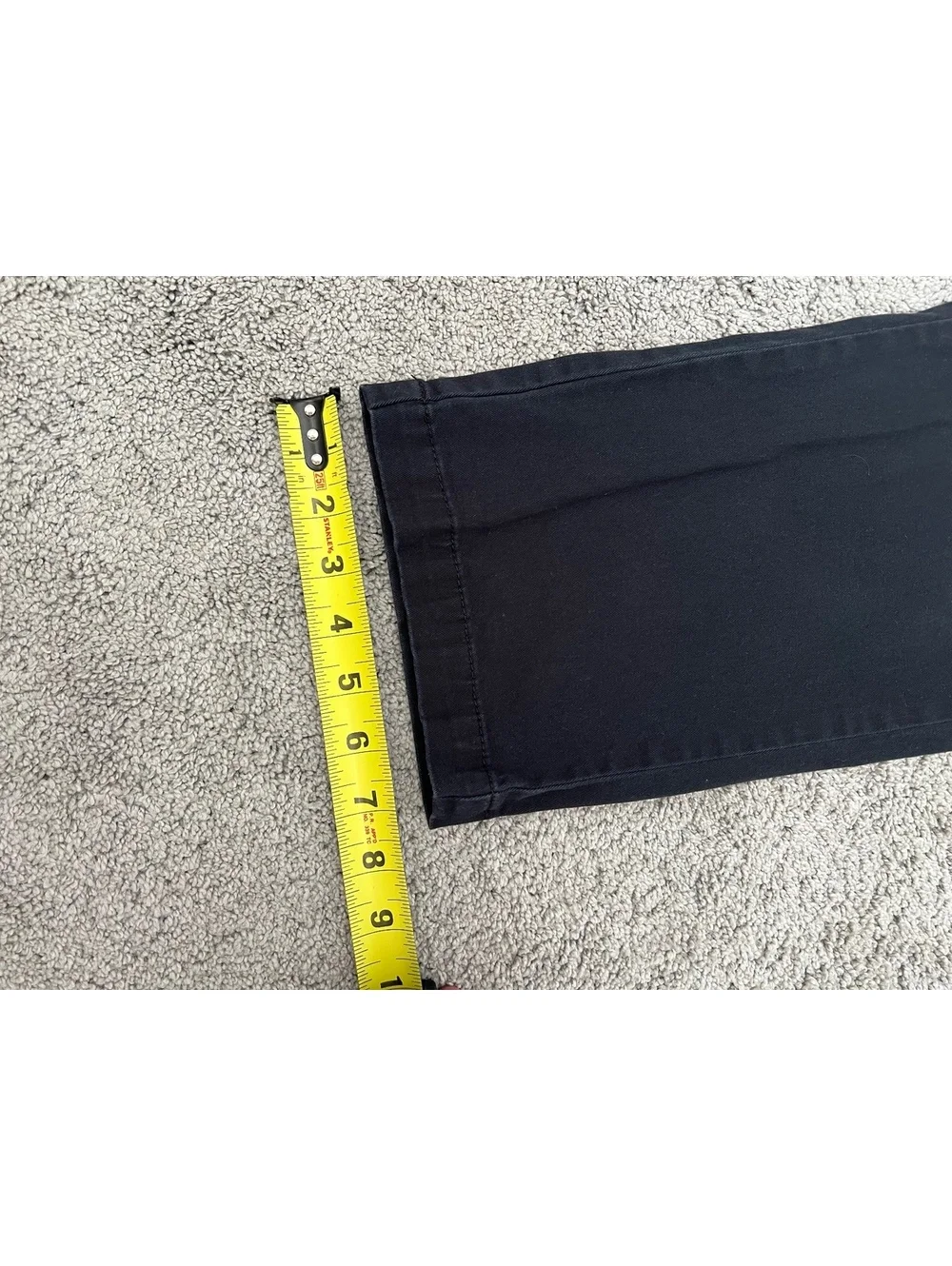 Amazon Essentials Men’s Chino Pant 33x34 Black Straight Flat Front Casual Cotton